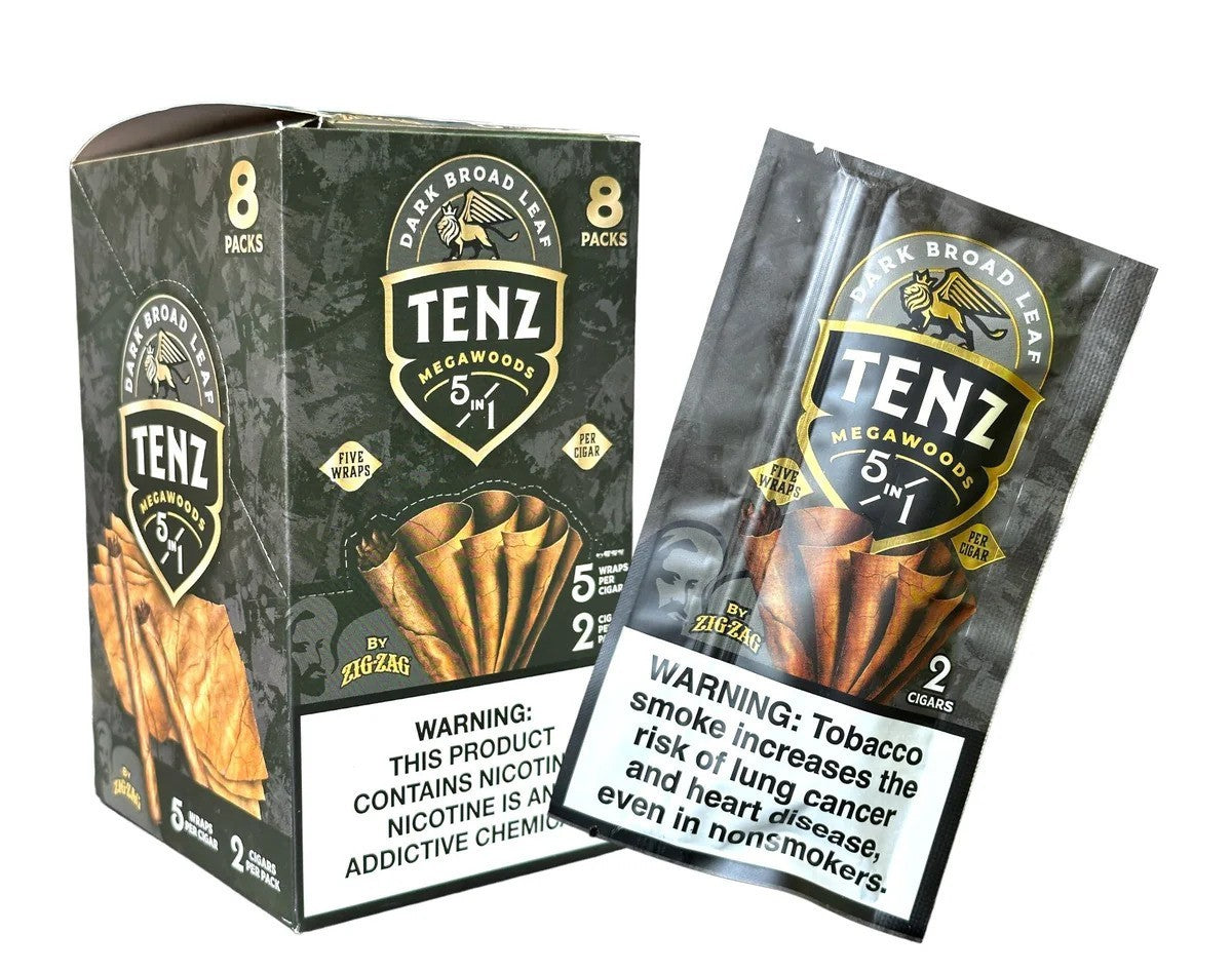ZIGZAG TENZ LEAF 8/2CT DARK BRAD