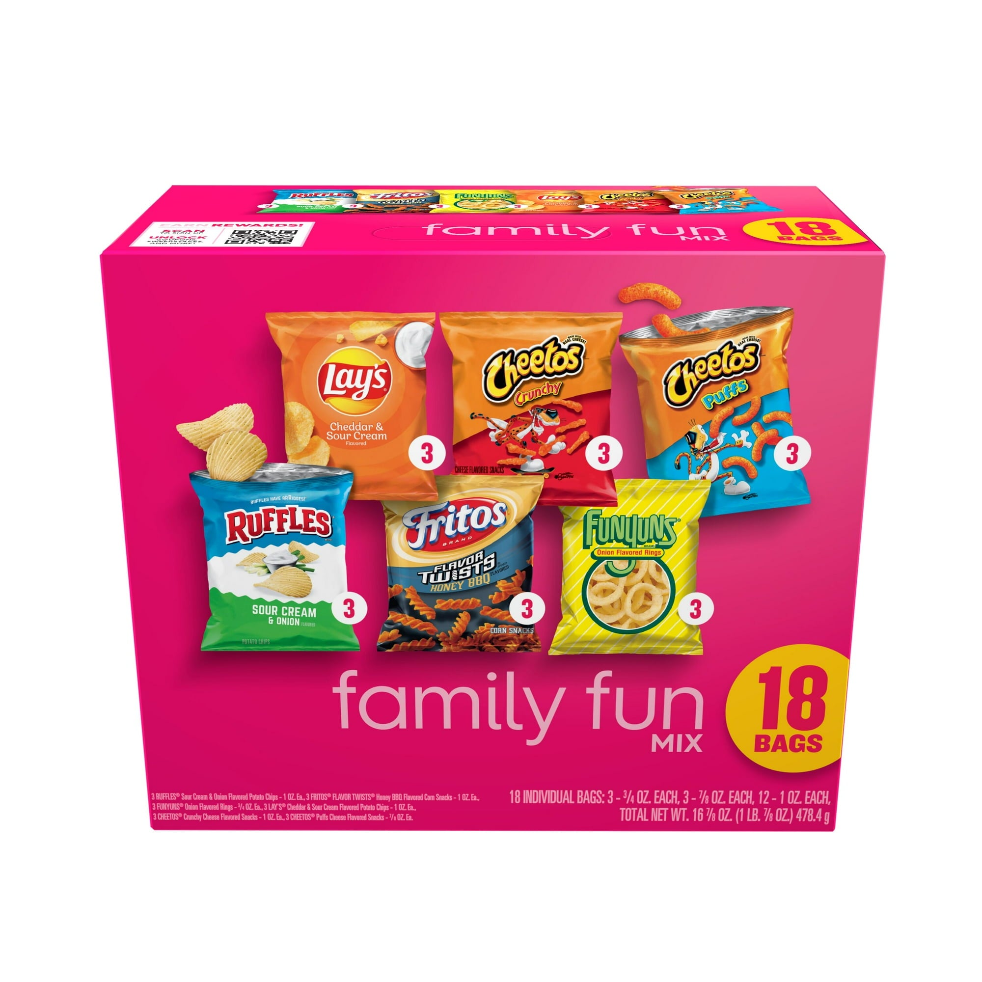 FRTIO LAY FAMILY FUN MIX 18CT VARIETY PACK