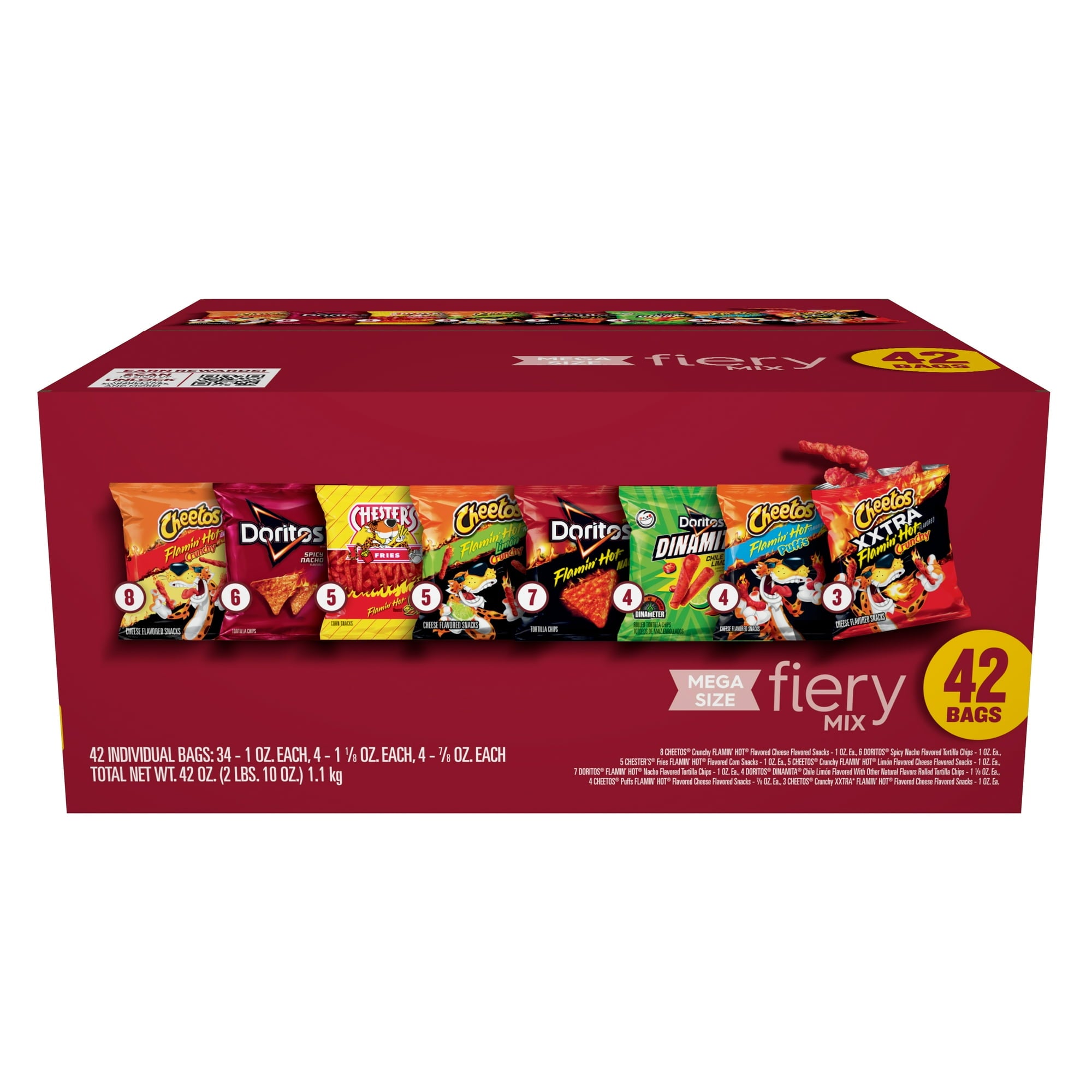 FRTIO LAY FIERY MIX 42CT VARIETY PACK