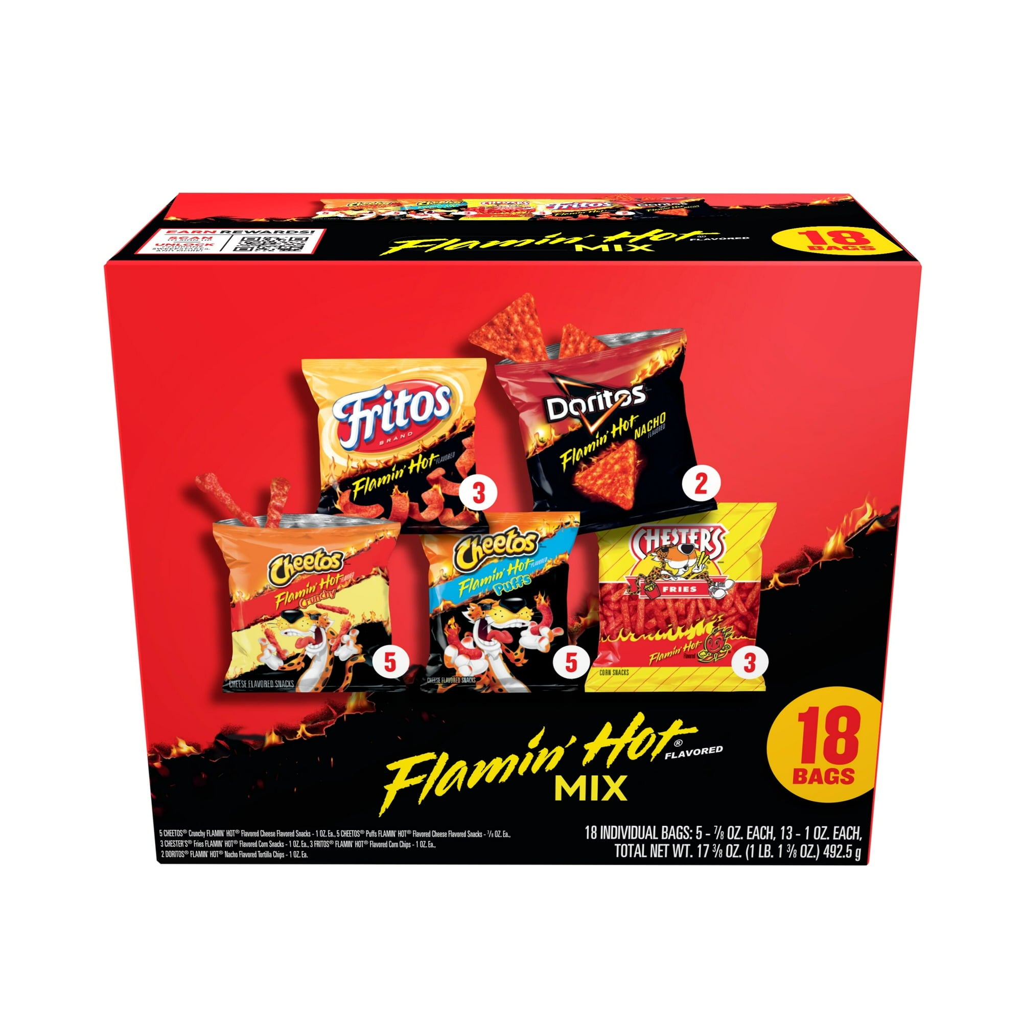 FRTIO LAY FLAMIN HOT MIX 18CT VARIETY PACK
