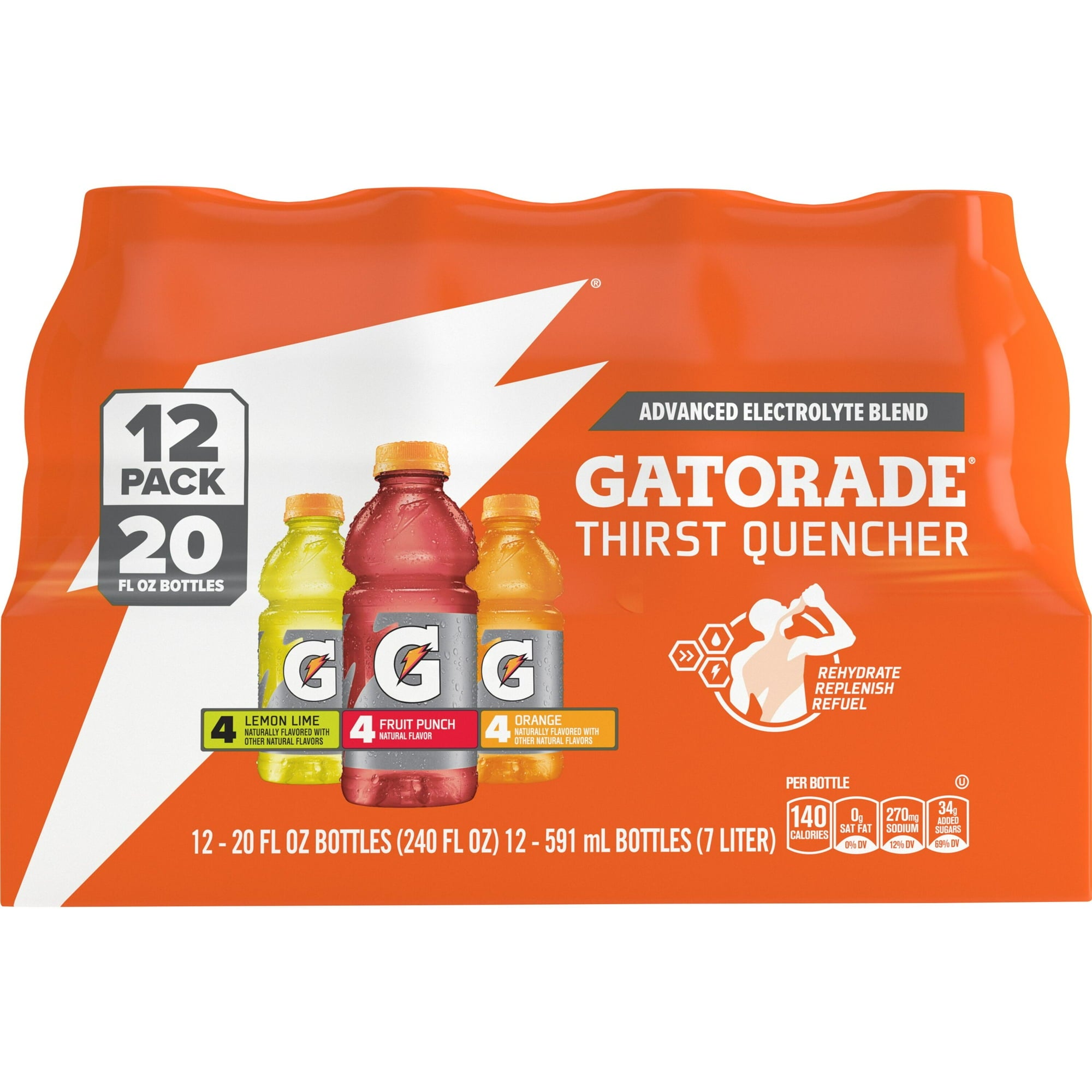 GATORADE VARIETY 20OZ 12PK BOTTLES