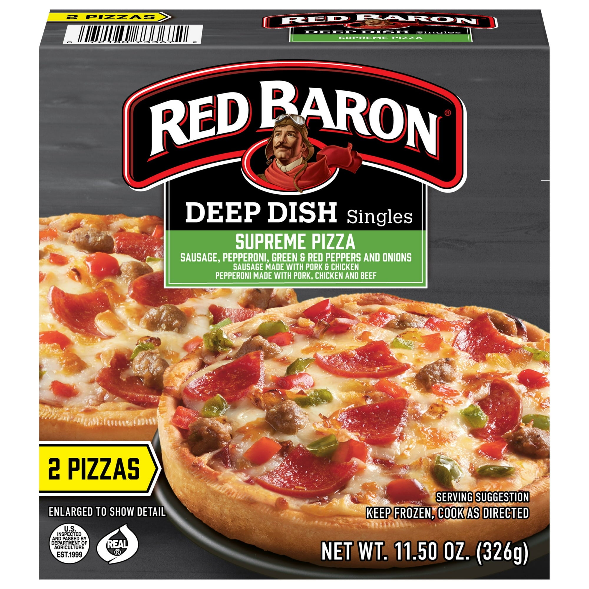 RED BARON SUPREME DEEP DISH PERSONAL PIZZA 2PK