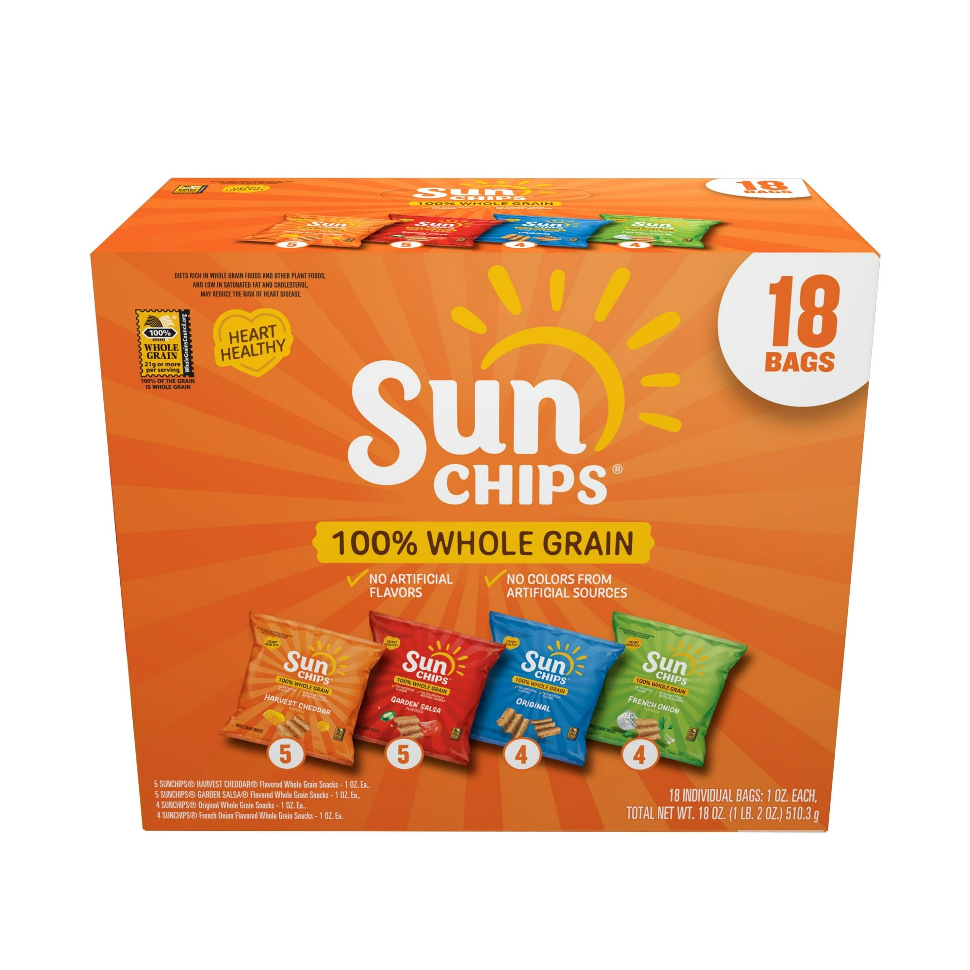 SUN CHIPS 4 FLAVOR 18CT VARIETY PACK
