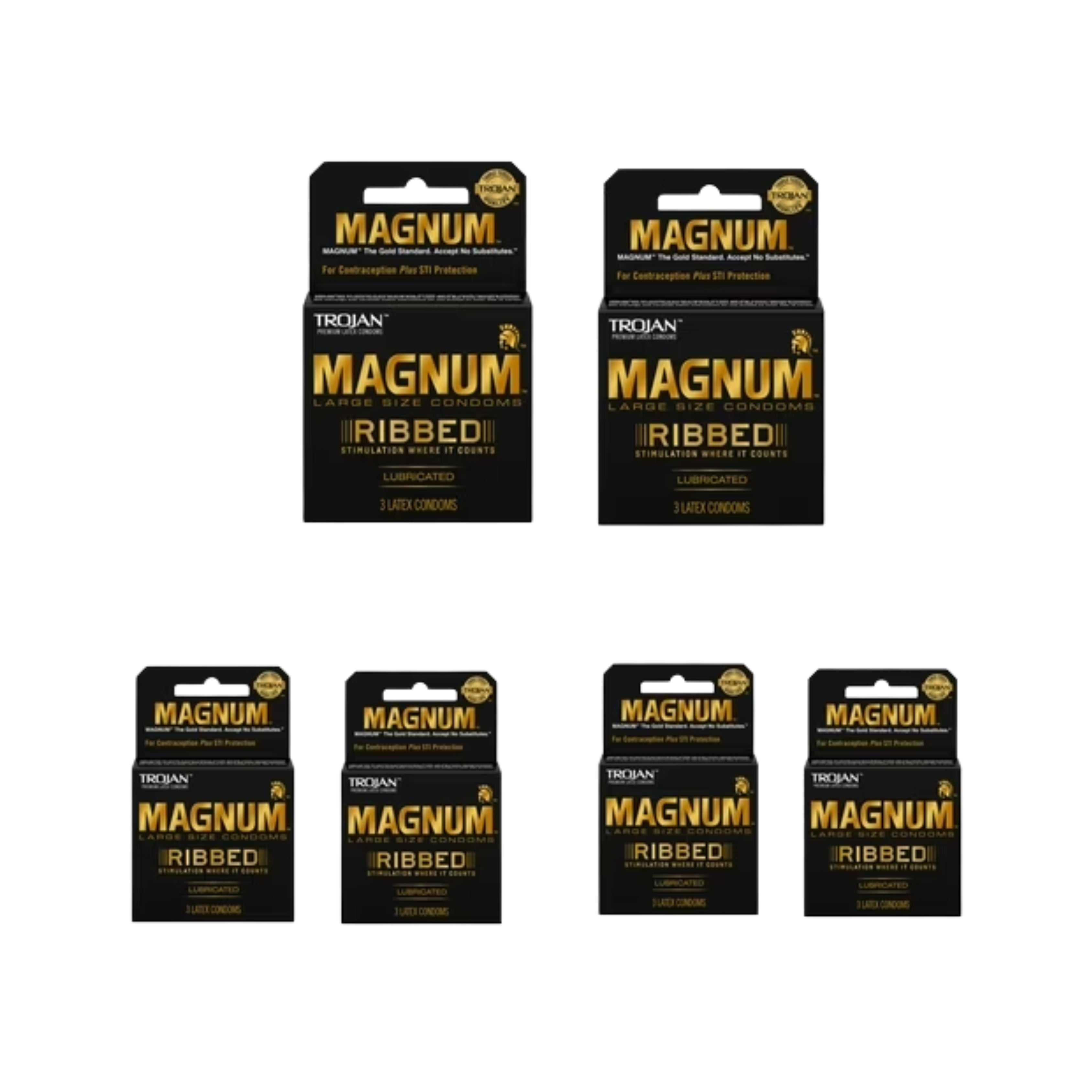 MAGNUM RIBBED BLACK 6PK