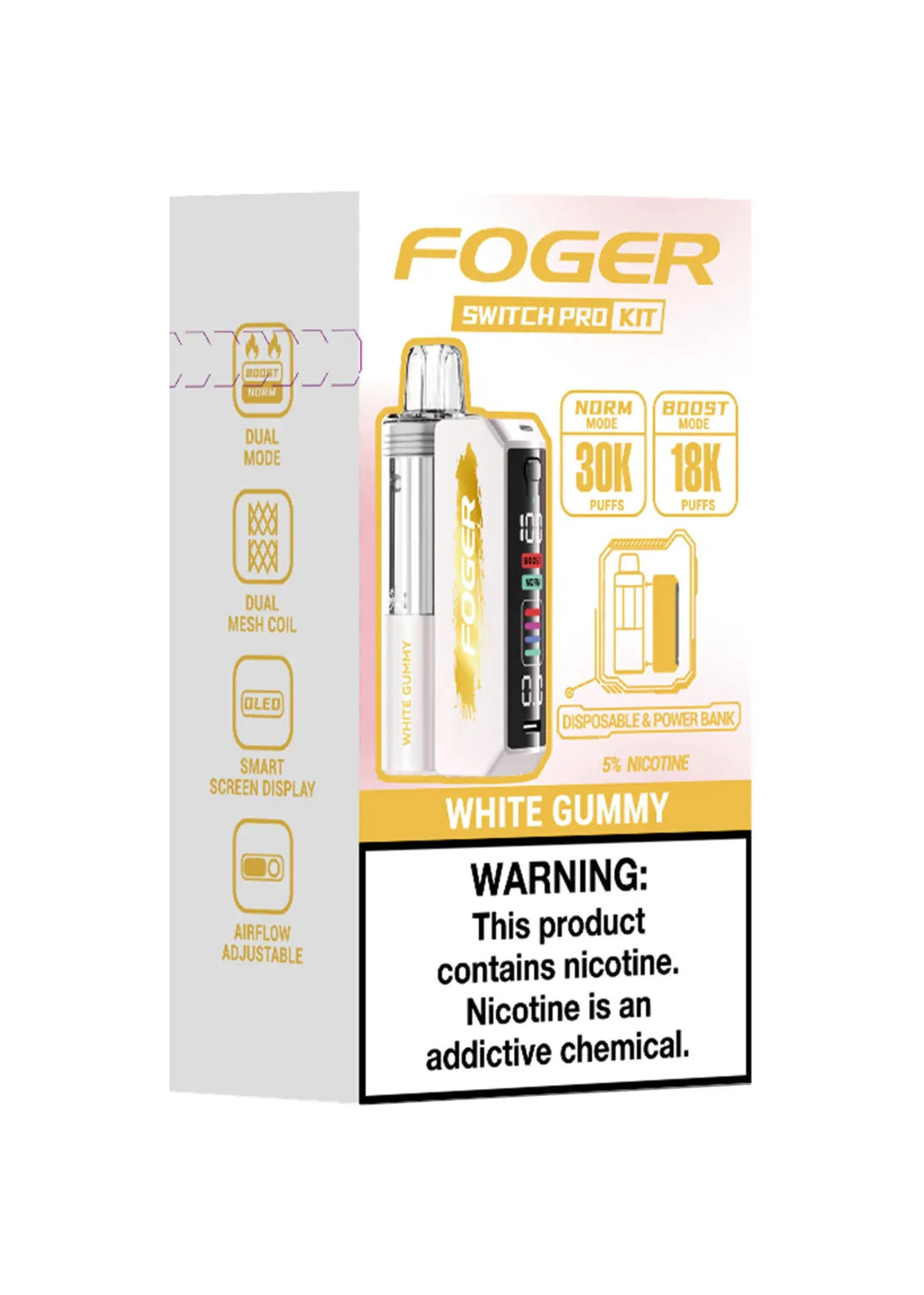 FOGOR 30K WHITE GUMMY 5CT