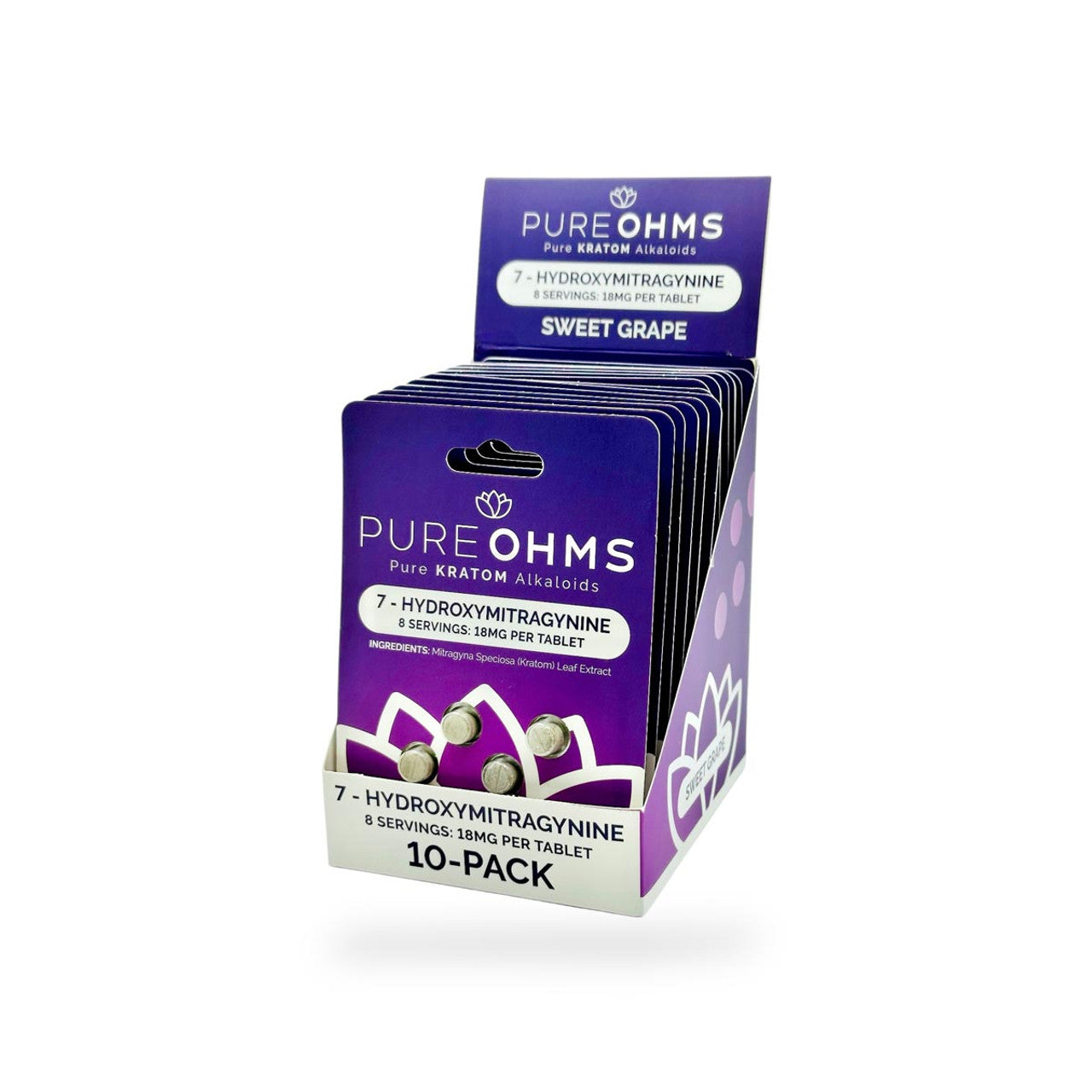PURE OHMS 18MG 4TAB 10CT SGRAPE