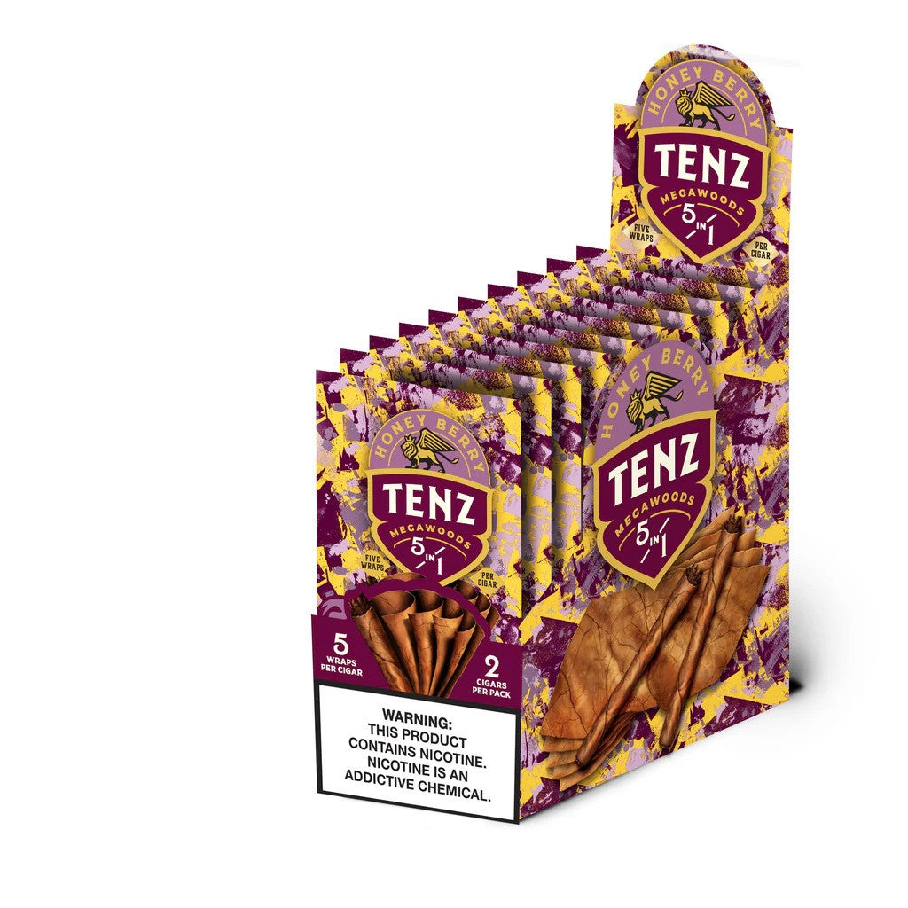ZIGZAG TENZ LEAF 8/2CT HONEY BER