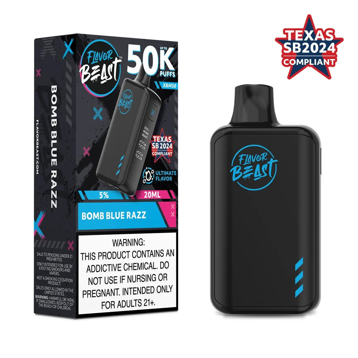 FLAVOR BEAST 50K 5CT BOMB BLUE R