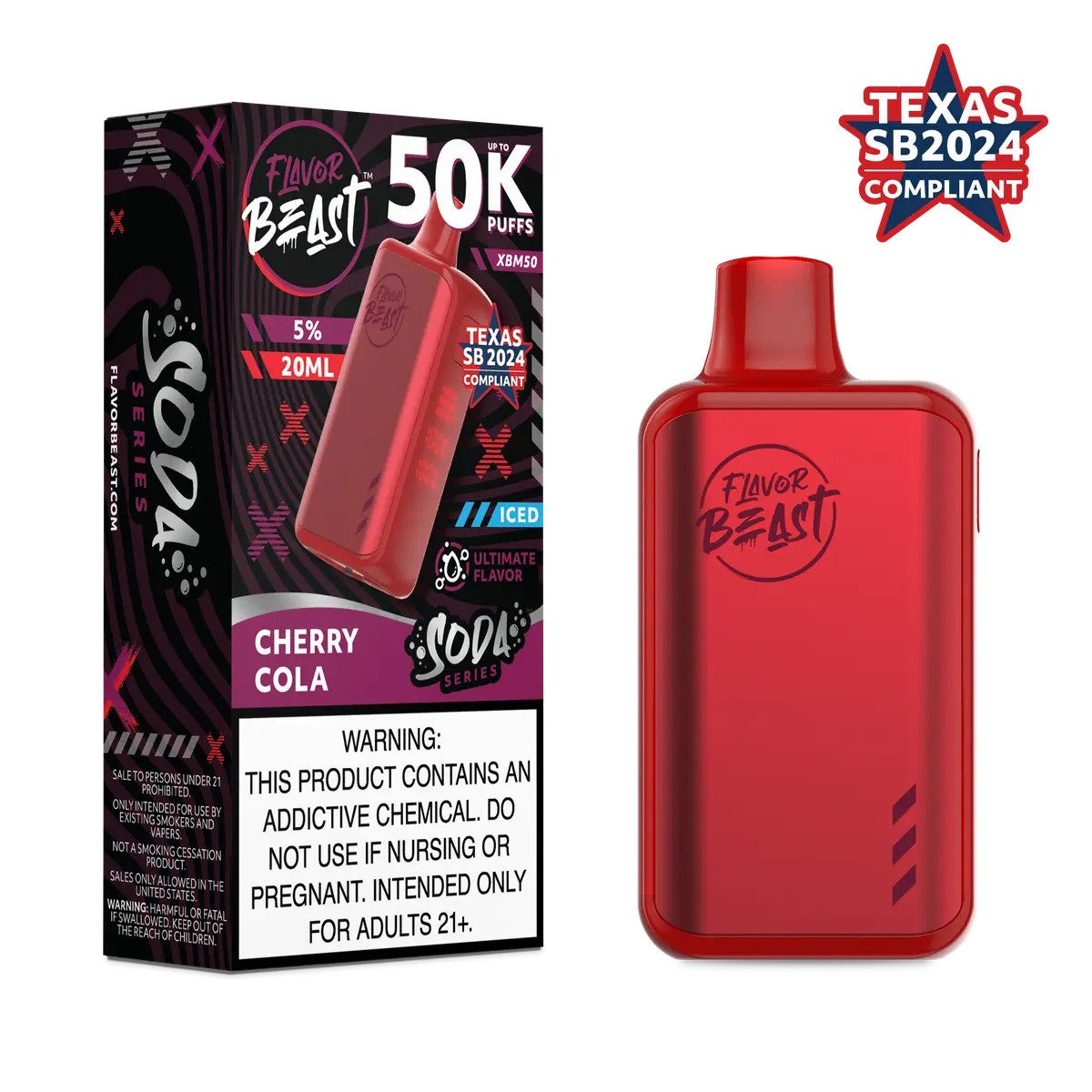 FLAVOR BEAST 50K 5CT CHERRY COLA