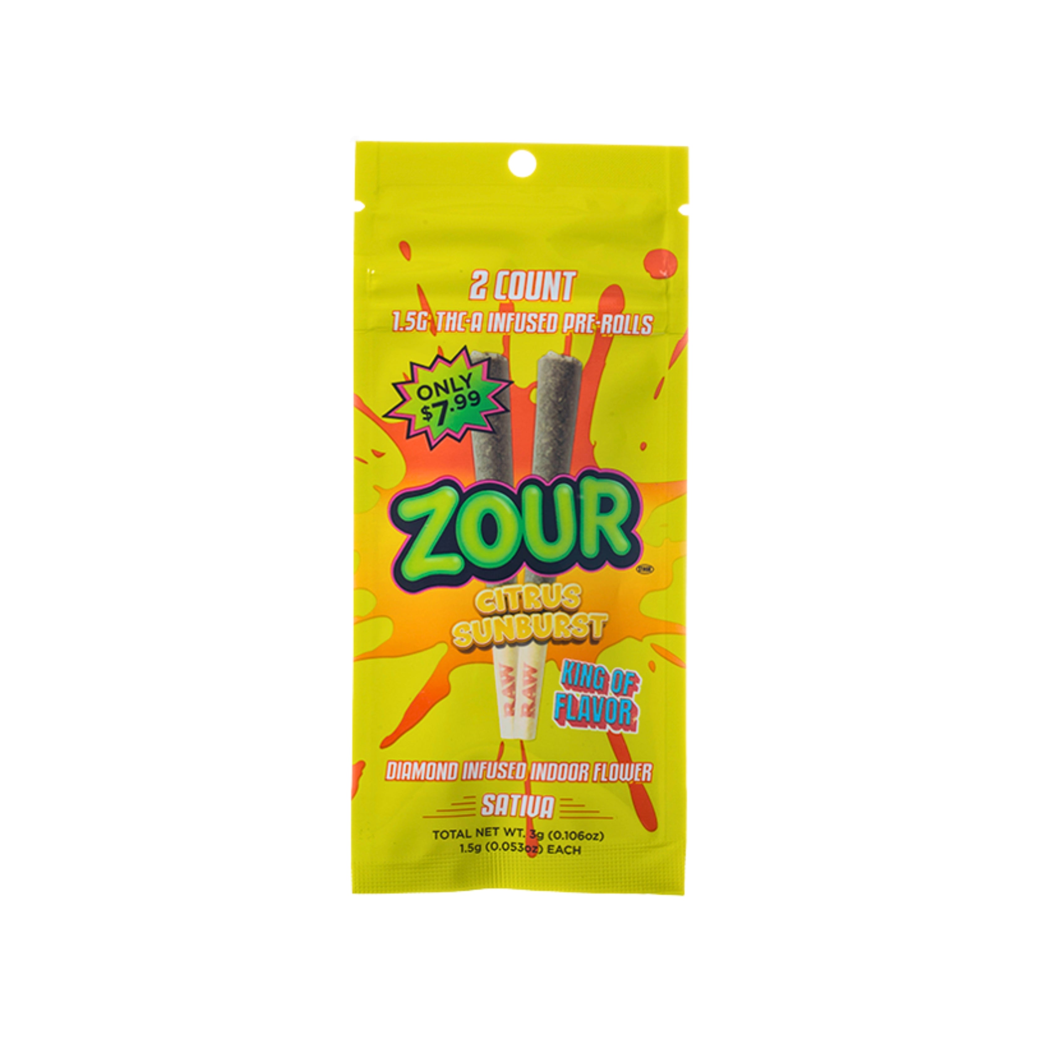 ZOUR STASH 3G 2PR 1CT CITRUS