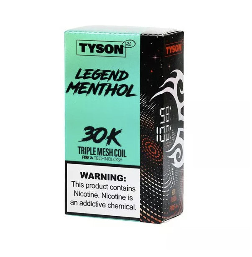 TYSON LEGEND 30K 5CT MENTHOL-GRN