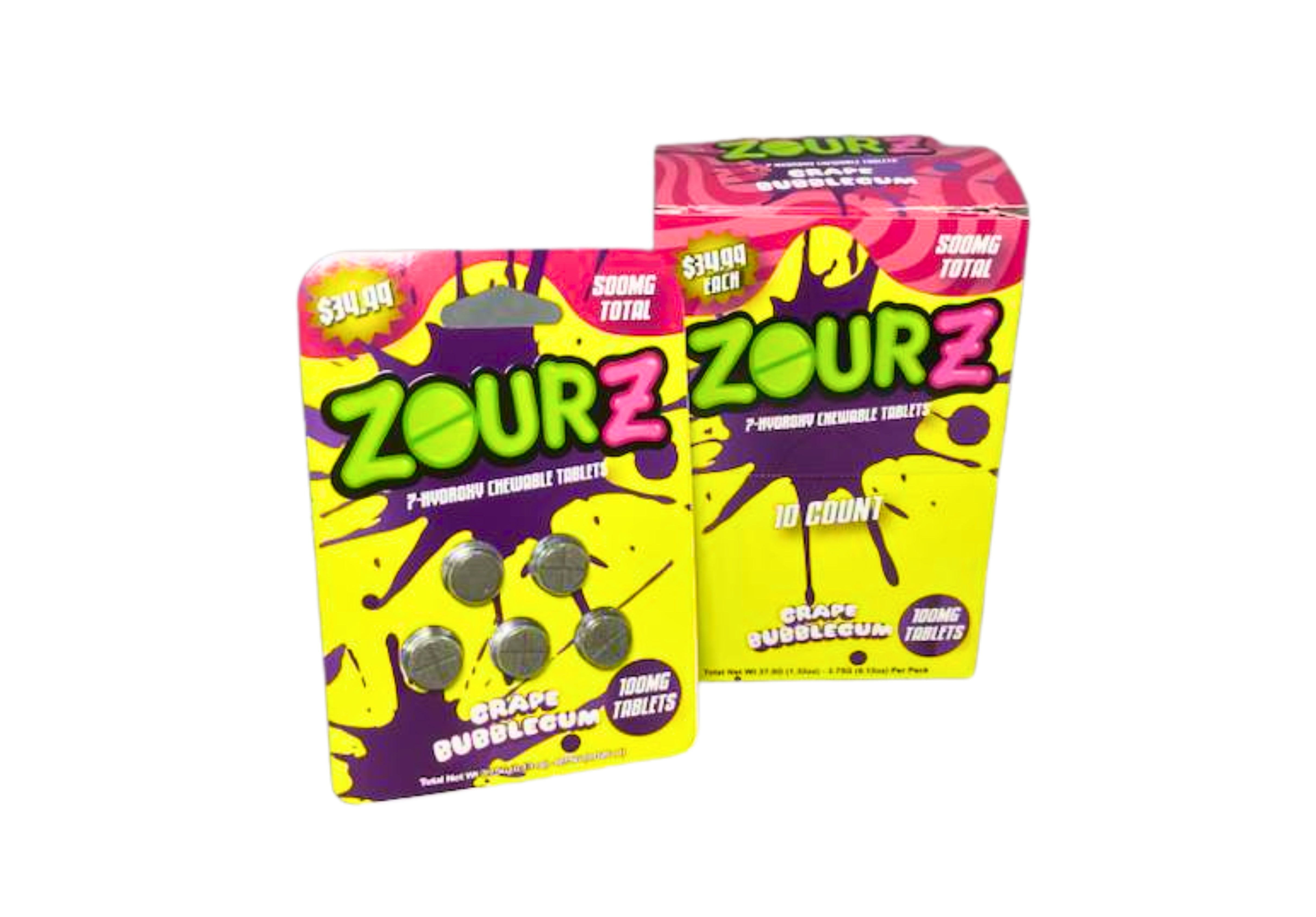 ZOURZ 7-HYD 10CT 100MG GRAPE BBG