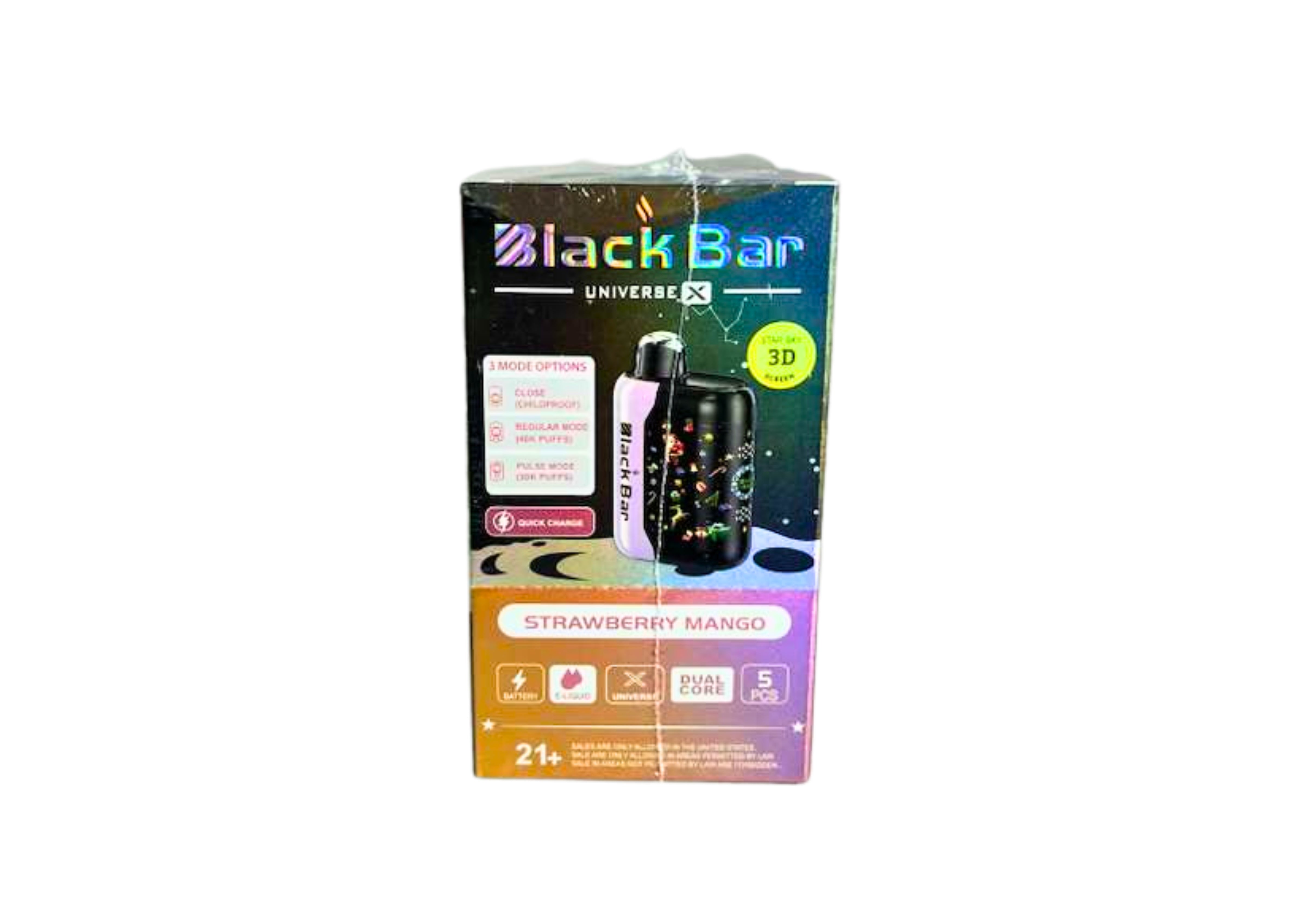 BLACK BAR 40K 5CT STRAWB MANGO