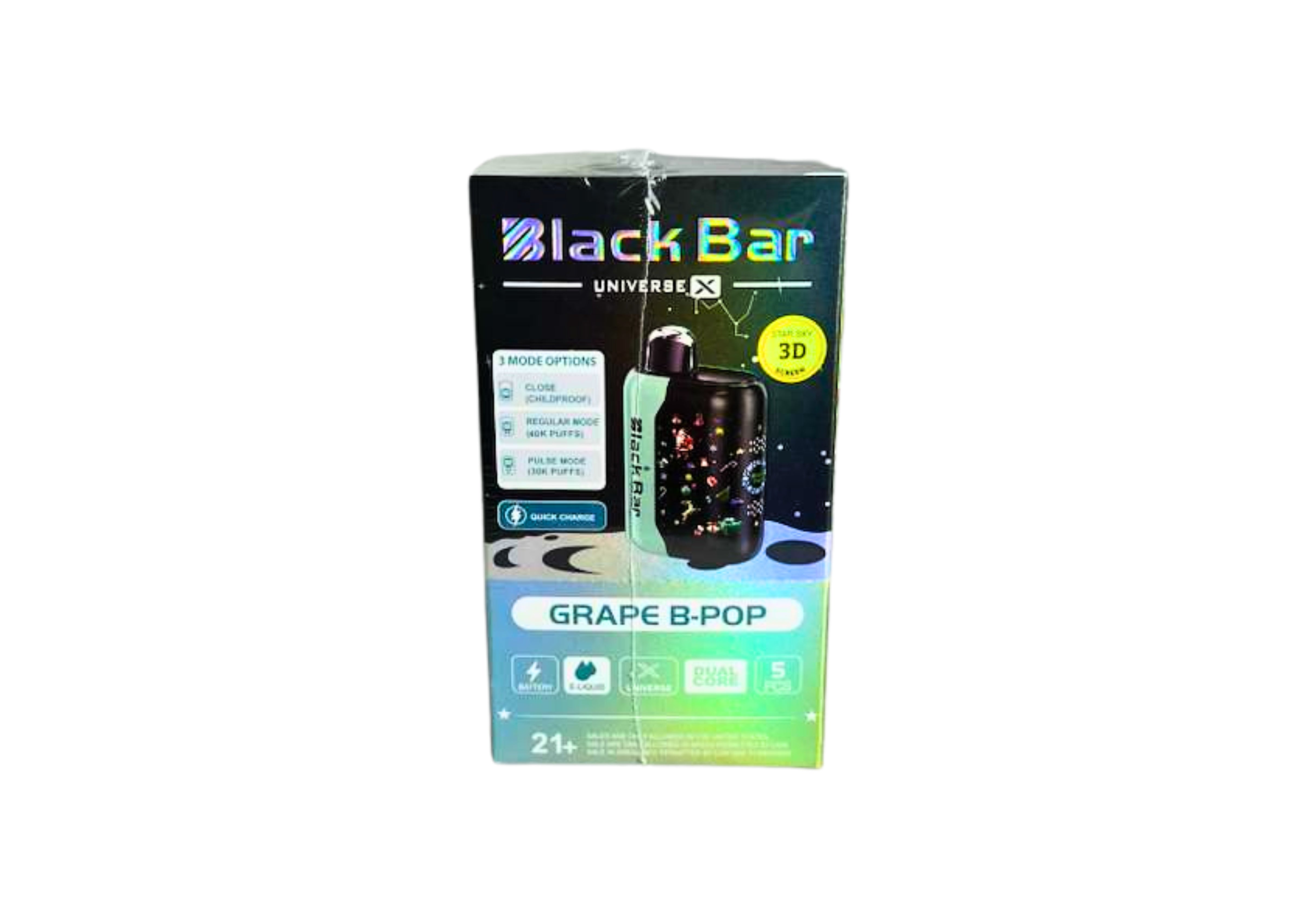 BLACK BAR 40K 5CT GRAPE BPOP