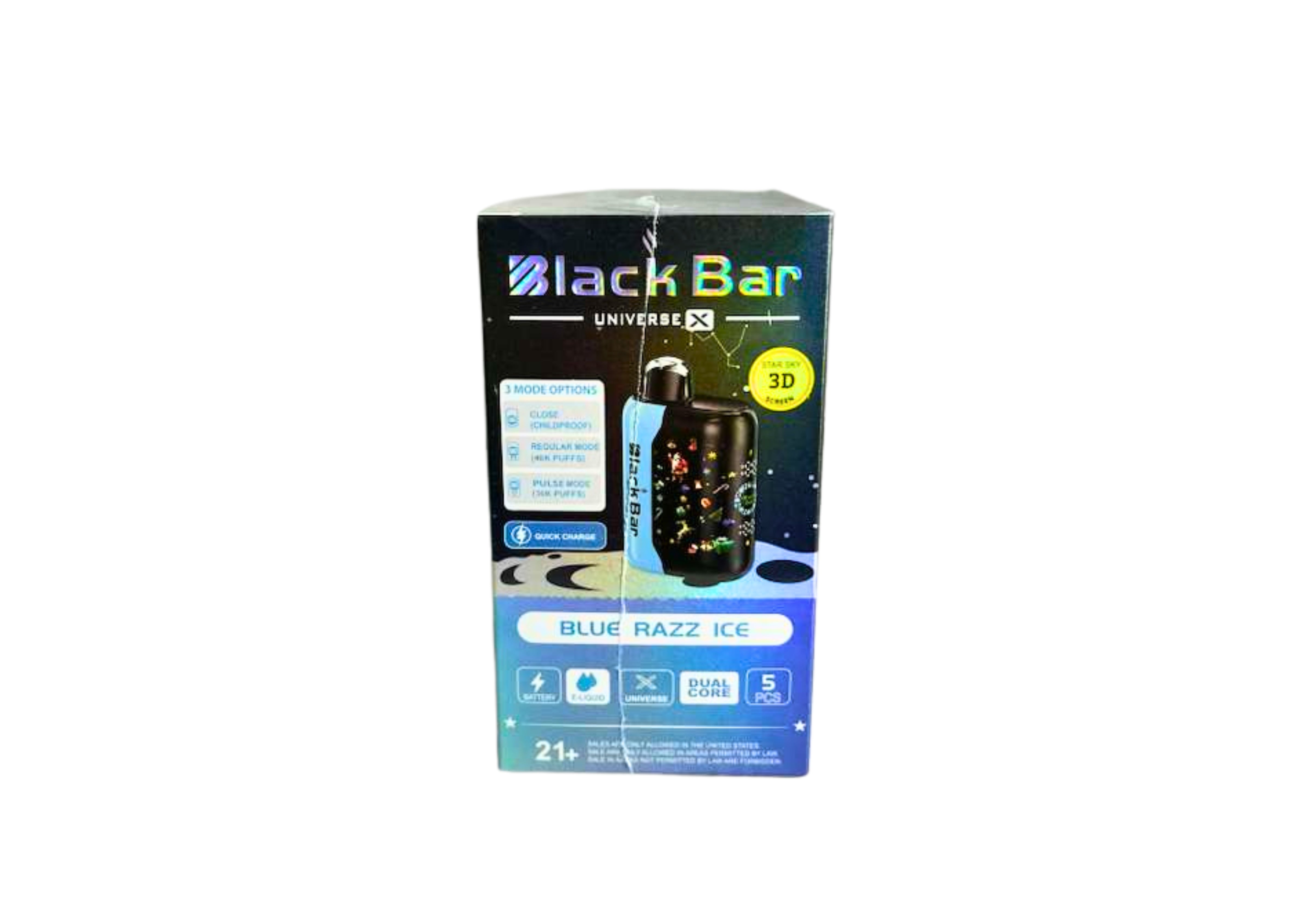 BLACK BAR 40K 5CT BLUE RAZZ ICE