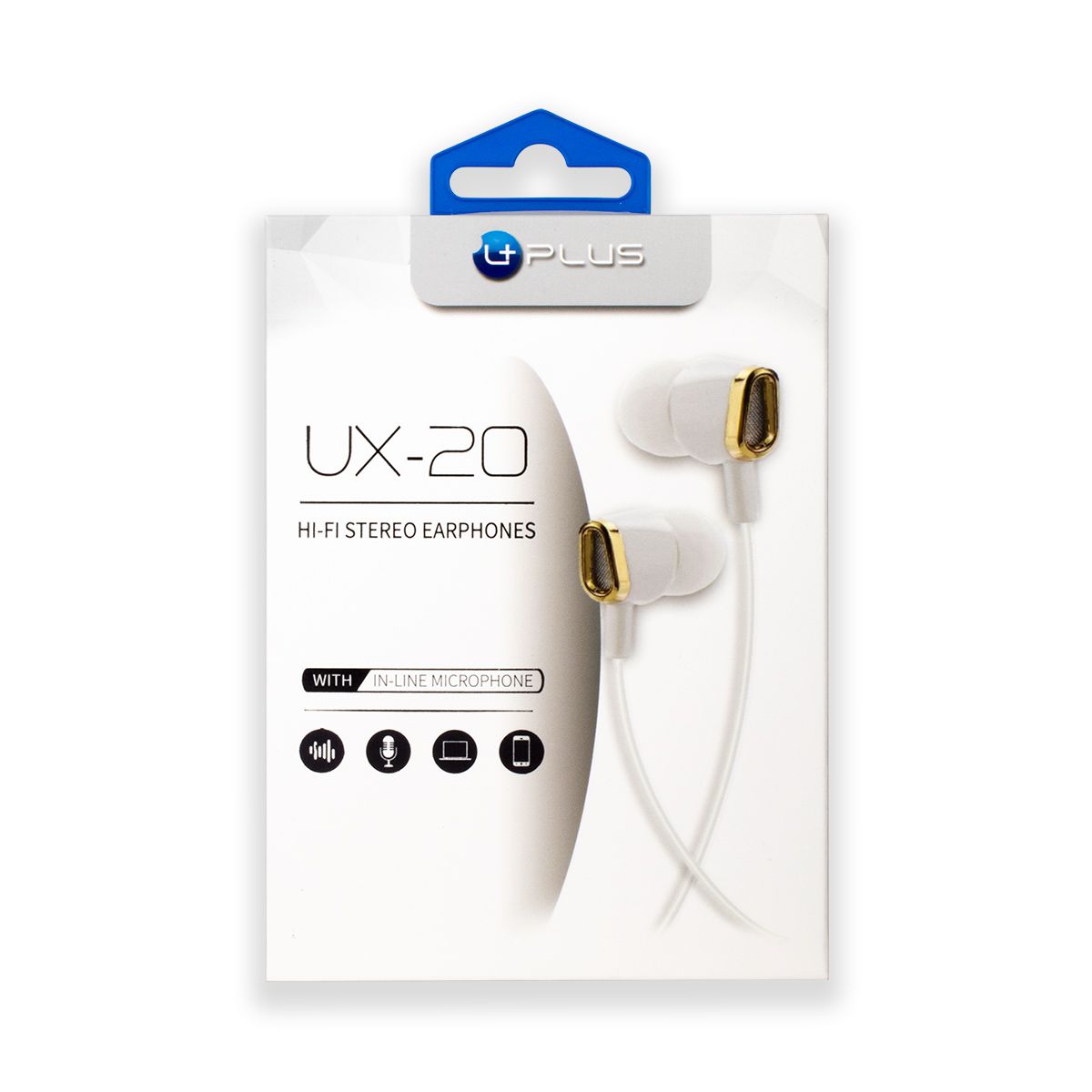 UX-20 HEADPHONES W MIC GOLD