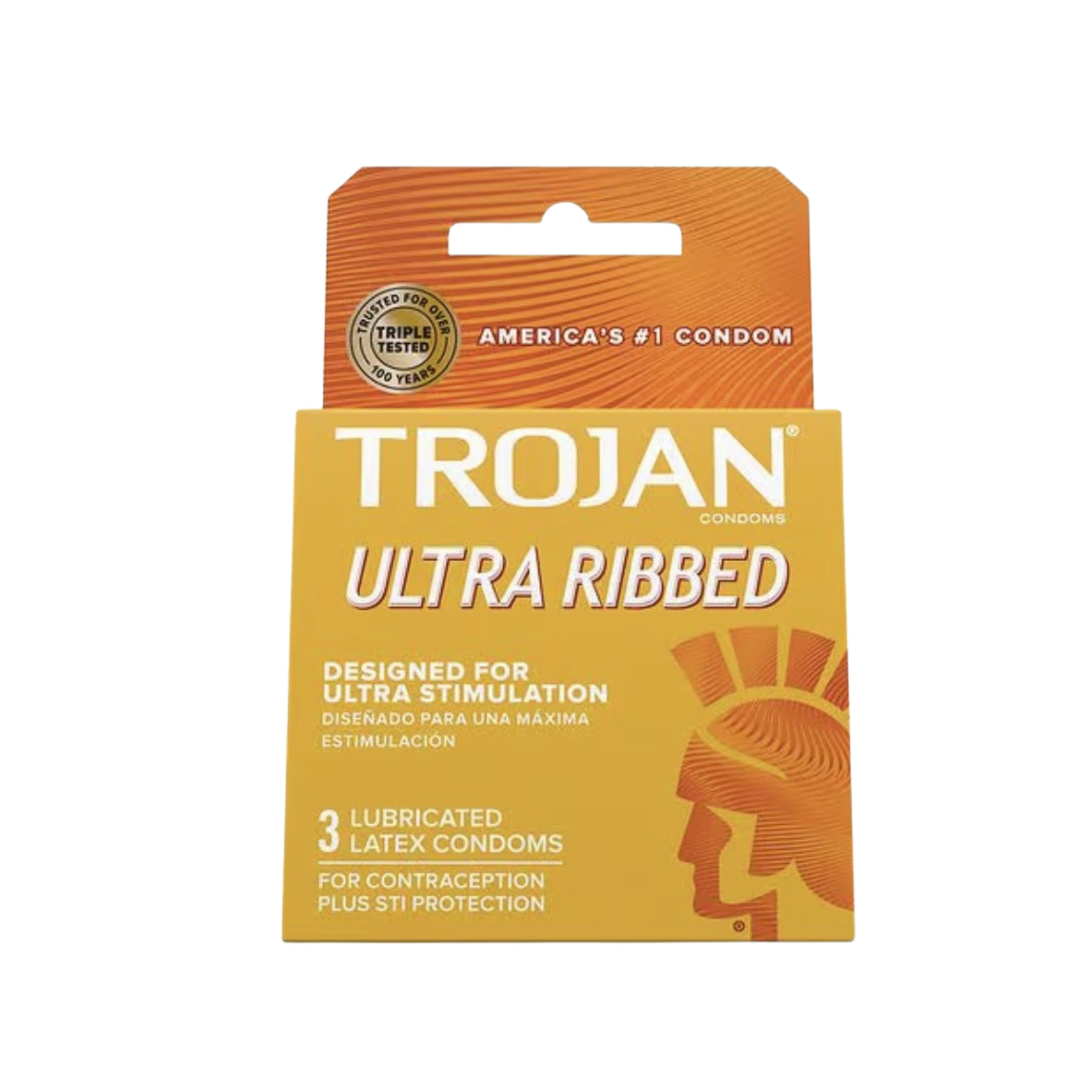 TROJAN ULTRA RIBBED GOLD 6PK