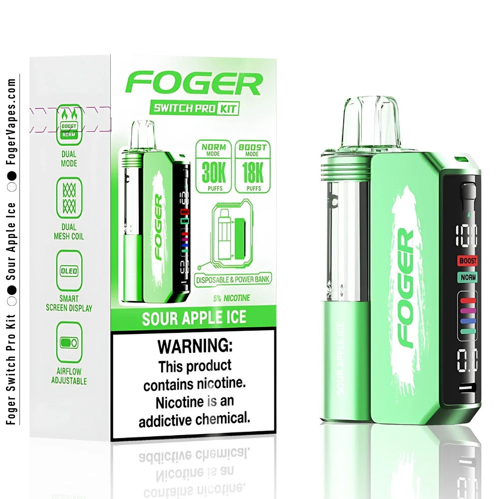 FOGOR 30K SOUR APPLE ICE 5CT