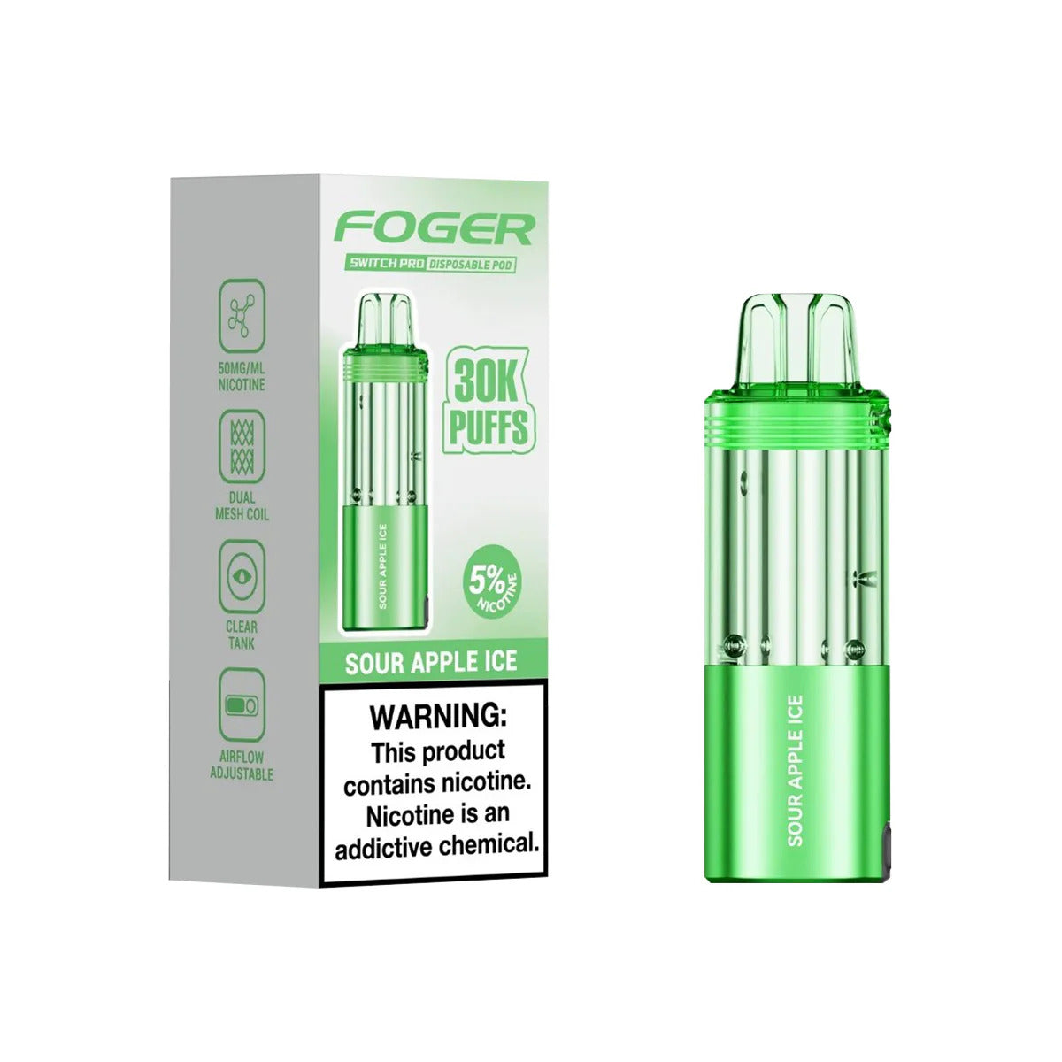 FOGER POD 30K SOUR APPLE ICE