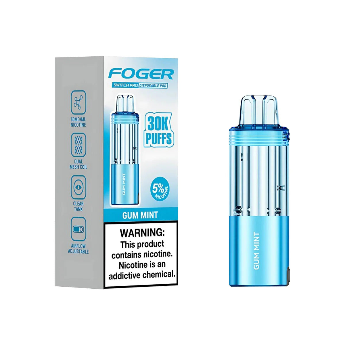 FOGER POD 30K 5CT GUM MINT