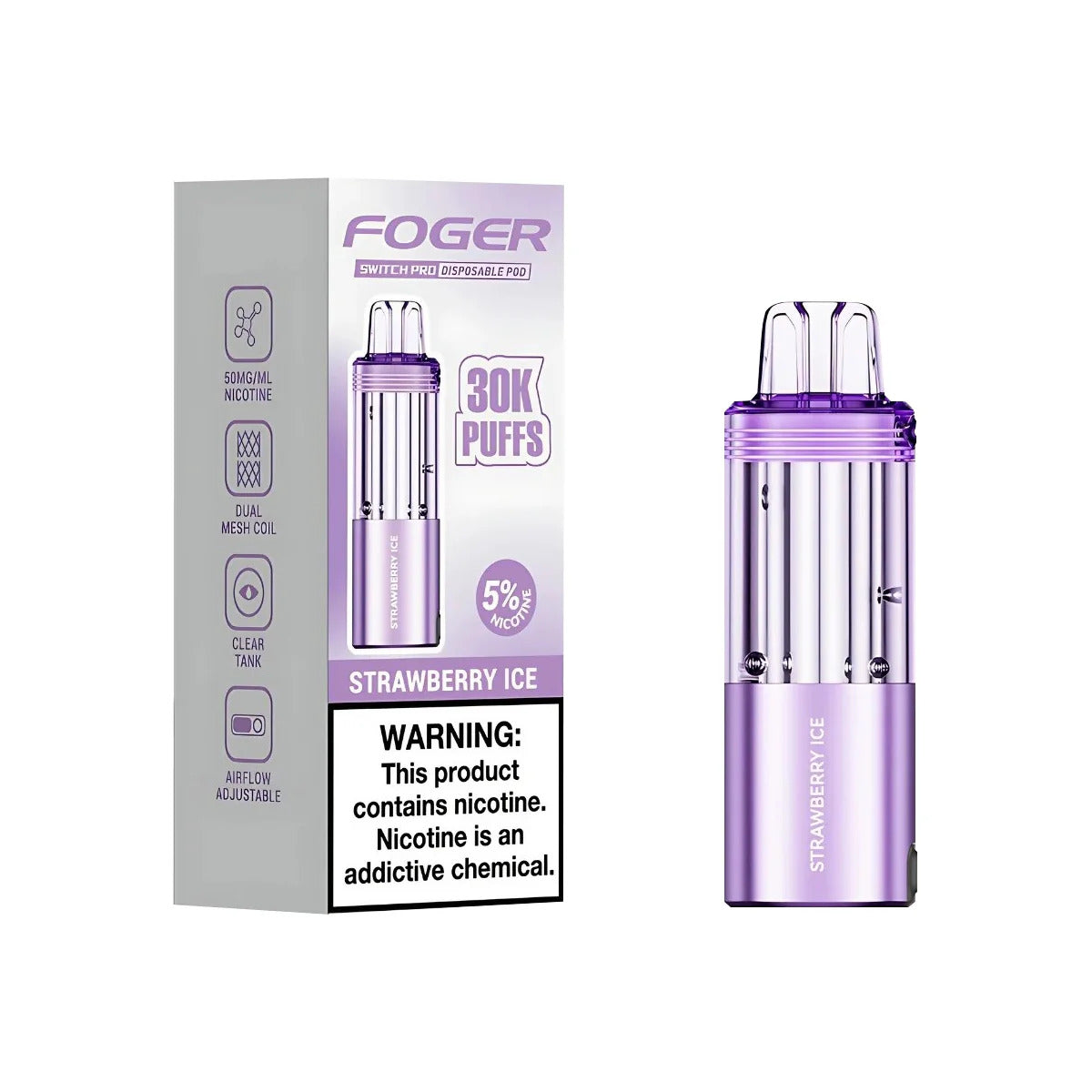 FOGER POD 30K 5CT STRAWBERRY ICE